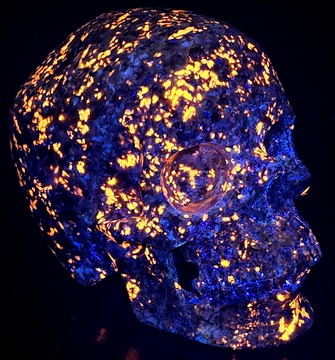 5.1" Yooperlites Hand Carved Crystal Skull, Super Realistic, Crystal Healing