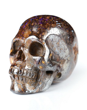 0.7" Matrix Opal Hand Carved Crystal Skull, Realistic, Crystal Healing