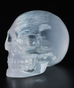 1.1" Milky Quartz Hand Carved Crystal Skull, Realistic, Crystal Healing