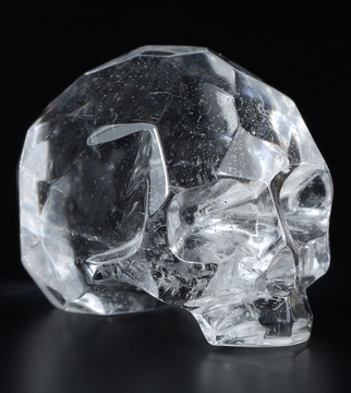 1.2" Faceted Quartz Rock Crystal Hand Carved Crystal Skull, Crystal Healing