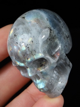 2.0" Labradorite Hand Carved Crystal Skull, Realistic, Crystal Healing