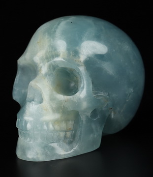 2.0" Blue Onyx Hand Carved Crystal Skull, Realistic, Crystal Healing