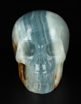 2.0" Blue Onyx Hand Carved Crystal Skull, Realistic, Crystal Healing