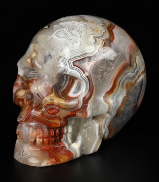 Gemstone 2.0" Red Crazy Lace Agate Hand Carved Crystal Skull, Realistic, Crystal Healing