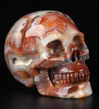 Gemstone 2.0" Red Crazy Lace Agate Hand Carved Crystal Skull, Realistic, Crystal Healing