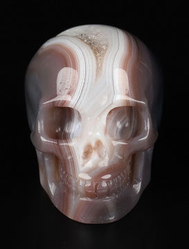 Gemstone 2.0" Mozambique Agate Hand Carved Crystal Skull, Realistic, Crystal Healing