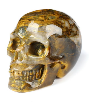 2.0" New Pietersite Hand Carved Crystal Skull, Realistic, Crystal Healing