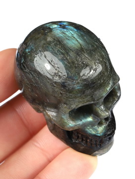 2.0" Labradorite Hand Carved Crystal Skull, Realistic, Crystal Healing
