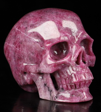 1.9" Gemstone Ruby Hand Carved Crystal Skull, Super Realistic, Crystal Healing