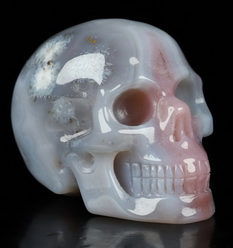 Gemstone 2.0" Mozambique Agate Hand Carved Crystal Skull, Realistic, Crystal Healing