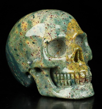 2.0" Bloodstone Hand Carved Crystal Skull, Realistic, Crystal Healing