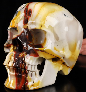 Super Realistic! Lifesized 6.9" Mookaite Jasper Hand Carved Crystal Skull, Crystal Healing