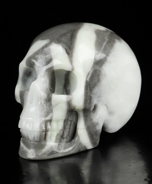 2.0" Sea Shell Marble Hand Carved Crystal Skull, Realistic, Crystal Healing