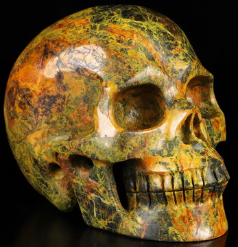 4.5" Realgar Hand Carved Crystal Skull, Realistic, Crystal Healing