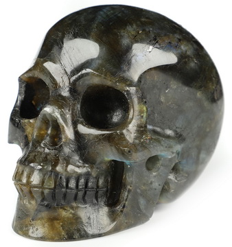 3.5" Labradorite Hand Carved Crystal Skull, Realistic, Crystal Healing