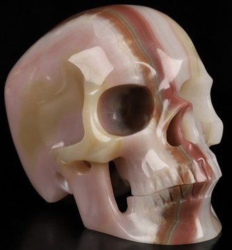 5.0" Afghanistan Jade Hand Carved Crystal Skull, Super Realistic, Crystal Healing