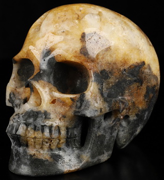 5.1" Sphalerite Hand Carved Crystal Skull, Realistic, Crystal Healing