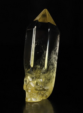 Gemstone 2.7" Citrine Hand Carved Crystal Skull Fine Art Sculpture, Crystal Healing