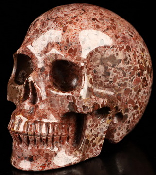 3.5" Tiger Skin Jasper Hand Carved Crystal Skull, Realistic, Crystal Healing