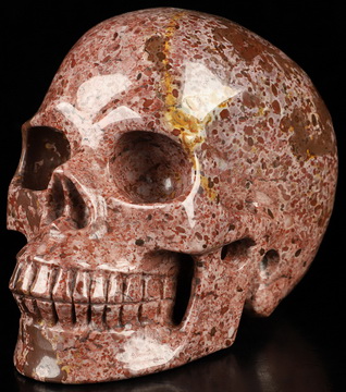 4.8" Tigerite Hand Carved Crystal Skull, Realistic, Crystal Healing