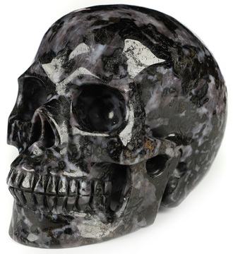 5.1" Gabbro Hand Carved Crystal Skull, Realistic, Crystal Healing