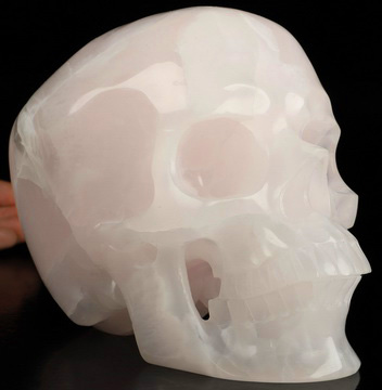 Lifesized 6.9" Afghanistan Jade Hand Carved Crystal Skull, Super Realistic, Crystal Healing