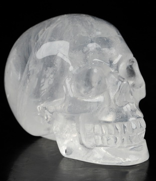 2.0" Quartz Rock Crystal Hand Carved Crystal Skull, Realistic, Crystal Healing