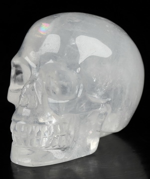 2.0" Quartz Rock Crystal Hand Carved Crystal Skull, Realistic, Crystal Healing