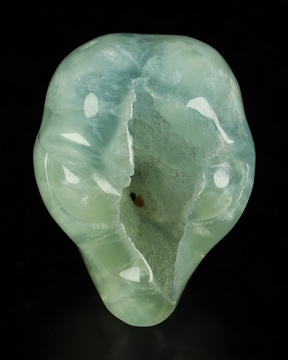 Gemstone 1.8" Prehnite Star Being Female Alien Crystal Skull Companion, Hand Carved Gemstone Fine Art Sculpture, Reiki Healing Stone Statue