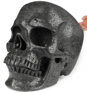 37.3LB Titan 13.2" Hot Lava Stone Hand Carved Crystal Skull, Crystal Healing