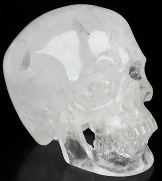 5.0" Quartz Rock Crystal Hand Carved Crystal Skull, Super Realistic, Crystal Healing