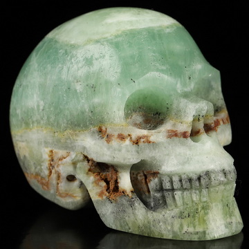 2.0" Blue Aragonite Hand Carved Crystal Skull, Realistic, Crystal Healing
