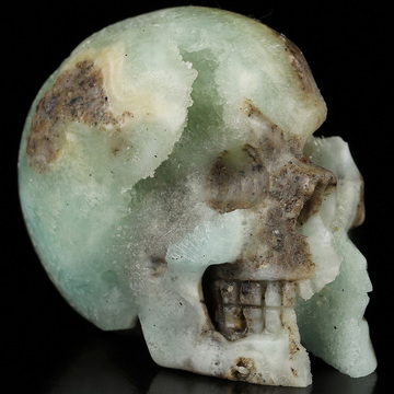 2.0" Blue Aragonite Hand Carved Crystal Skull, Realistic, Crystal Healing