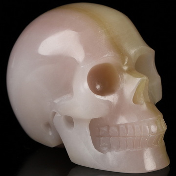 2.0" Afghanistan Jade Hand Carved Crystal Skull, Realistic, Crystal Healing