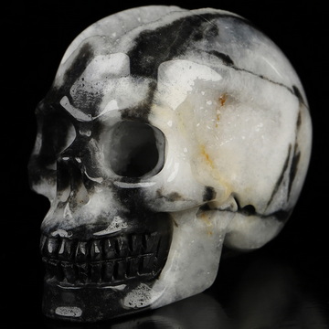 2.0" Sphalerite Hand Carved Crystal Skull, Realistic, Crystal Healing