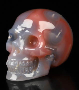 Gemstone 1.3" Mozambique Agate Hand Carved Crystal Skull, Realistic, Crystal Healing