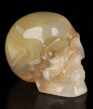 Gemstone 1.1" Sakura Agate Hand Carved Crystal Skull, Realistic, Crystal Healing