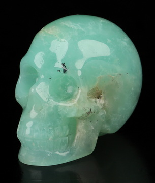 1.1" Chrysoprase Hand Carved Crystal Skull, Realistic, Crystal Healing