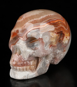 Gemstone 1.1" Red Crazy Lace Agate Hand Carved Crystal Skull, Realistic, Crystal Healing