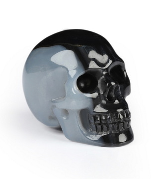 0.9" Agate Hand Carved Crystal Skull, Realistic, Crystal Healing