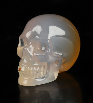 0.9" Carnelian Hand Carved Crystal Skull, Realistic, Crystal Healing