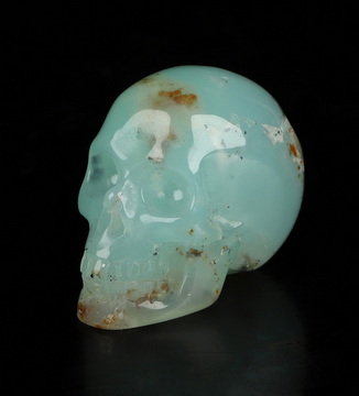 0.9" Chrysoprase Hand Carved Crystal Skull, Realistic, Crystal Healing