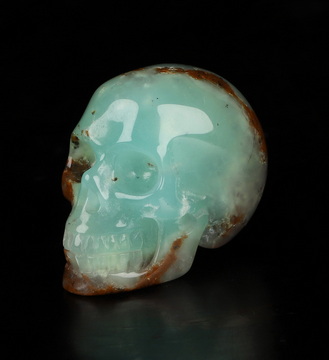 0.9" Chrysoprase Hand Carved Crystal Skull, Realistic, Crystal Healing