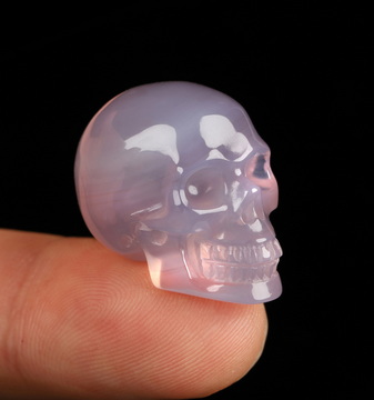 0.9" Purple Carnelian Hand Carved Crystal Skull, Realistic, Crystal Healing