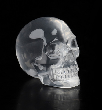 0.9" Quartz Rock Crystal Hand Carved Crystal Skull, Realistic, Crystal Healing
