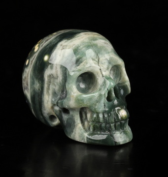 0.8" Ocean Jasper Hand Carved Crystal Skull, Realistic, Crystal Healing