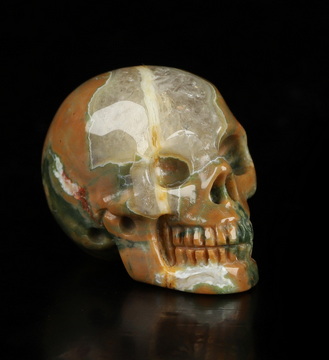 0.8" Ocean Jasper Hand Carved Crystal Skull, Realistic, Crystal Healing