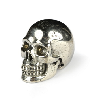 0.7" Pyrite Hand Carved Crystal Skull, Realistic, Crystal Healing