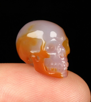 0.6" Carnelian Hand Carved Crystal Skull, Realistic, Crystal Healing