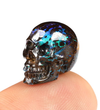 0.5" Matrix Opal Hand Carved Crystal Skull, Realistic, Crystal Healing